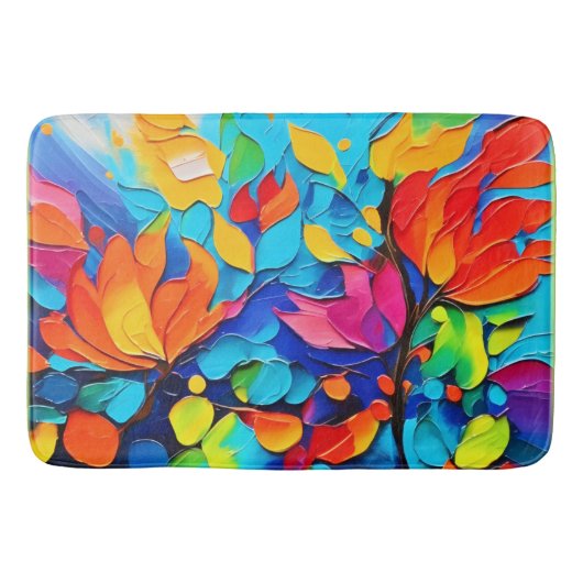 Levendig Floral Symphony Painting Badmat (Voorkant)