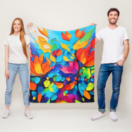 Levendig Floral Symphony Painting Fleece Deken