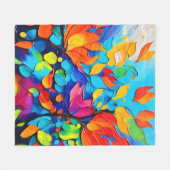 Levendig Floral Symphony Painting Fleece Deken (Voorkant (Horizontaal))