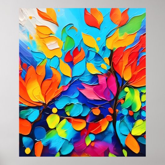 Levendig Floral Symphony Painting Poster (Voorkant)