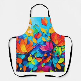 Levendig Floral Symphony Painting Schort