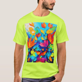 Levendig Floral Symphony Painting T-shirt