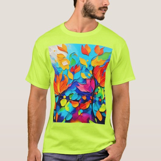 Levendig Floral Symphony Painting T-shirt (Voorkant)