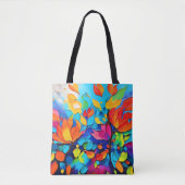 Levendig Floral Symphony Painting Tote Bag (Voorkant)