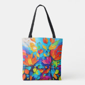 Levendig Floral Symphony Painting Tote Bag (Achterkant)