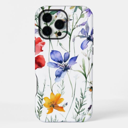 Levendig Floral Waterverf Pattern iPhone Hoesje (Achterkant)