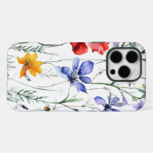 Levendig Floral Waterverf Pattern iPhone Hoesje (Achterkant horizontaal)