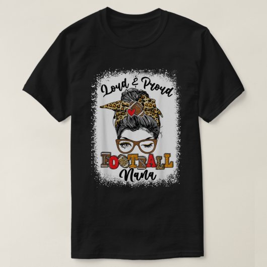 Levendig Football Nana Messy Bun Bleking T-shirt (Design voorkant)