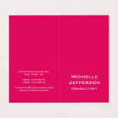 Levendig framboos rozeachtig rood modern stijlvol  visitekaartje (Buitenkant ongevouwen)