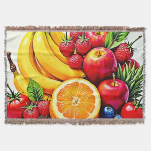 Levendig Fresh Fruit Delight-ontwerp Deken
