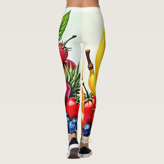 Levendig Fresh Fruit Delight-ontwerp Leggings (Achterkant)