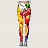 Levendig Fresh Fruit Delight-ontwerp Leggings (Voorkant)