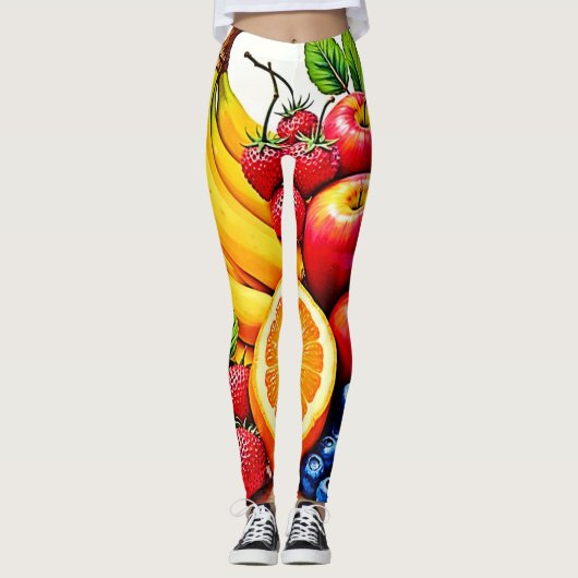 Levendig Fresh Fruit Delight-ontwerp Leggings (Voorkant)