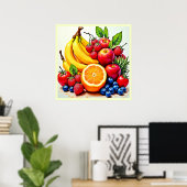 Levendig Fresh Fruit Delight-ontwerp Poster (Thuiskantoor)