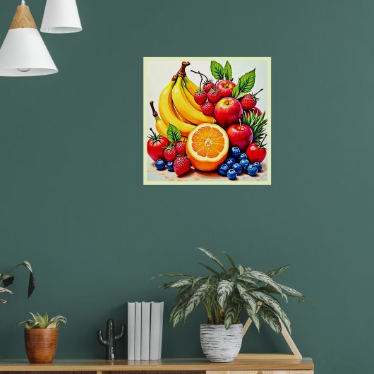 Levendig Fresh Fruit Delight-ontwerp Poster (Woonkamer 1)