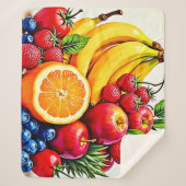Levendig Fresh Fruit Delight-ontwerp Sherpa Deken (Voorkant)