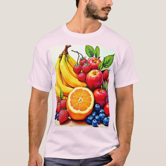 Levendig Fresh Fruit Delight-ontwerp T-shirt (Voorkant)