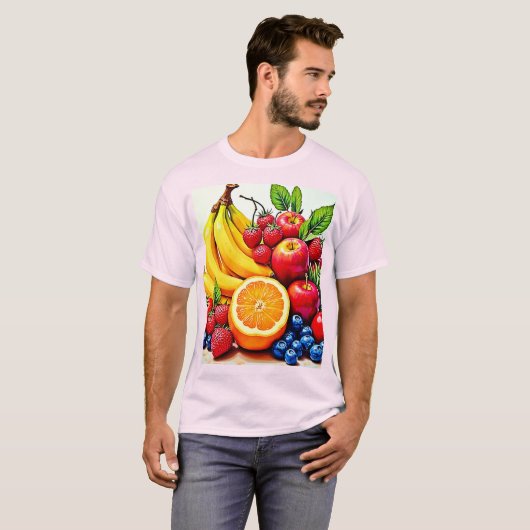 Levendig Fresh Fruit Delight-ontwerp T-shirt (Voorkant volledig)