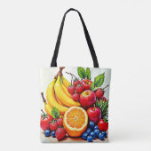 Levendig Fresh Fruit Delight-ontwerp Tote Bag (Achterkant)