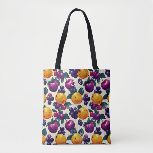 Levendig fruit met druiven, appels en Sinaasappels Tote Bag (Voorkant)