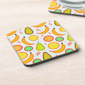 Levendig fruitig caleidoscooppatroon bier onderzetter (Linkerzijde)