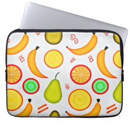 Levendig fruitig caleidoscooppatroon laptop sleeve