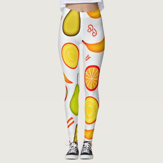 Levendig fruitig caleidoscooppatroon leggings (Voorkant)