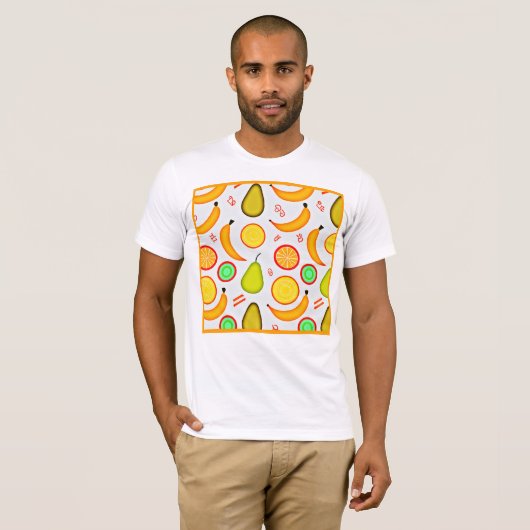 Levendig fruitig caleidoscooppatroon t-shirt (Voorkant volledig)