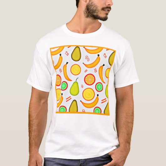 Levendig fruitig caleidoscooppatroon t-shirt (Voorkant)