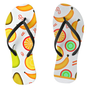 Levendig fruitig caleidoscooppatroon teenslippers