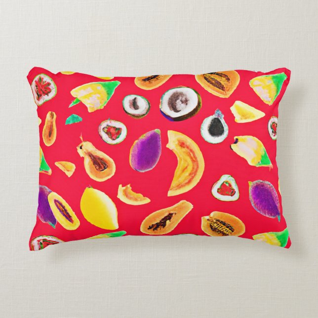 Levendig fruitig Delight patroon Accent Kussen (Voorkant)