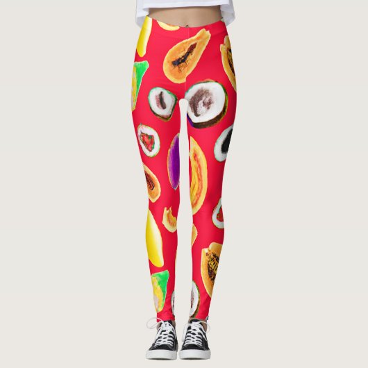 Levendig fruitig Delight patroon Leggings (Voorkant)