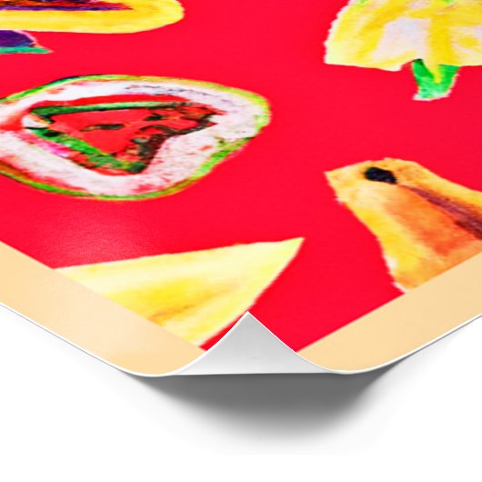 Levendig fruitig Delight patroon Perfect Poster (Hoek)