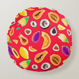 Levendig fruitig Delight patroon Rond Kussen