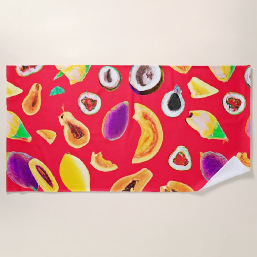 Levendig fruitig Delight patroon Strandlaken (Voorkant)