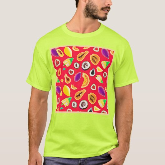 Levendig fruitig Delight patroon T-shirt (Voorkant)