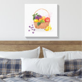 Levendig Fruitmand Watercolor Kunst Canvas Afdruk (Insitu (Slaapkamer))