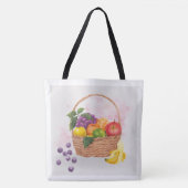 Levendig Fruitmand Watercolor Kunst Tote Bag (Voorkant)