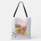 Levendig Fruitmand Watercolor Kunst Tote Bag (Achterkant)