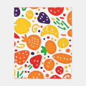Levendig fruitpatroon fleece deken (Voorkant)