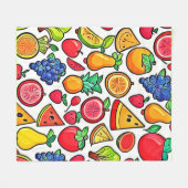 Levendig fruitpatroon fleece deken (Voorkant (Horizontaal))