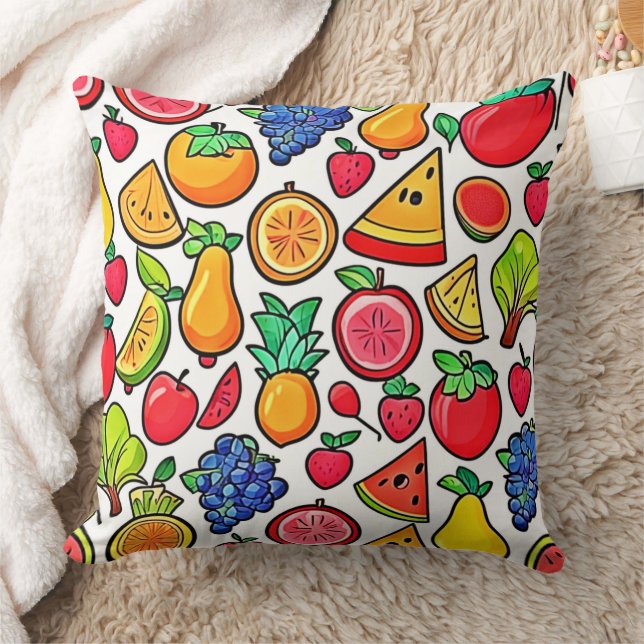 Levendig fruitpatroon kussen (Deken)