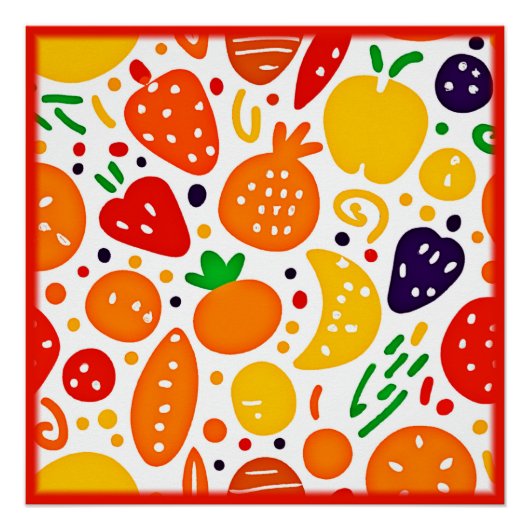 Levendig fruitpatroon perfect poster (Voorkant)
