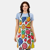 Levendig fruitpatroon schort (Gedragen)