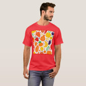 Levendig fruitpatroon t-shirt (Voorkant volledig)