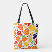 Levendig fruitpatroon tote bag (Achterkant)