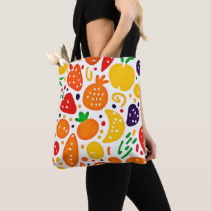 Levendig fruitpatroon tote bag