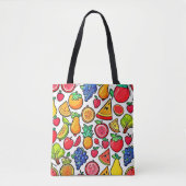 Levendig fruitpatroon tote bag (Voorkant)