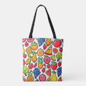 Levendig fruitpatroon tote bag (Achterkant)