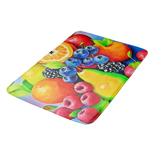 Levendig fruitstilleven badmat (Gekanteld)